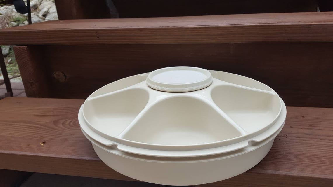 Tupperware Chip and Dip Party Platter Vintage Party Trays Etsy