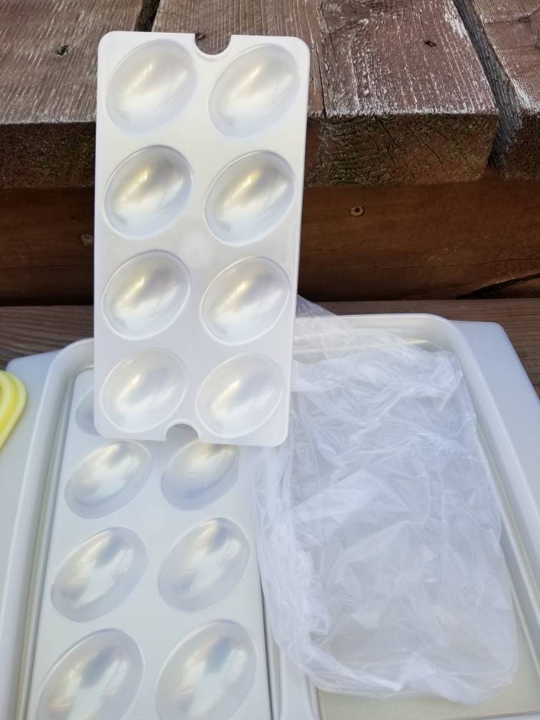 Tupperware Deviled Egg Keeper / Egg Storage / Vintage Almond Tupperware
