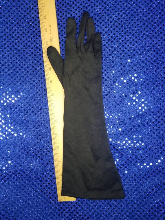 Vintage Long Black Gloves / Formal / Costume - image 2