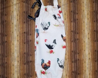 Fabric Grocery Bag Holder / Plastic Bag Dispenser / Bag Storage / Cute Chicken Fabric Bag Holder / Horse Pattern Bag Holder