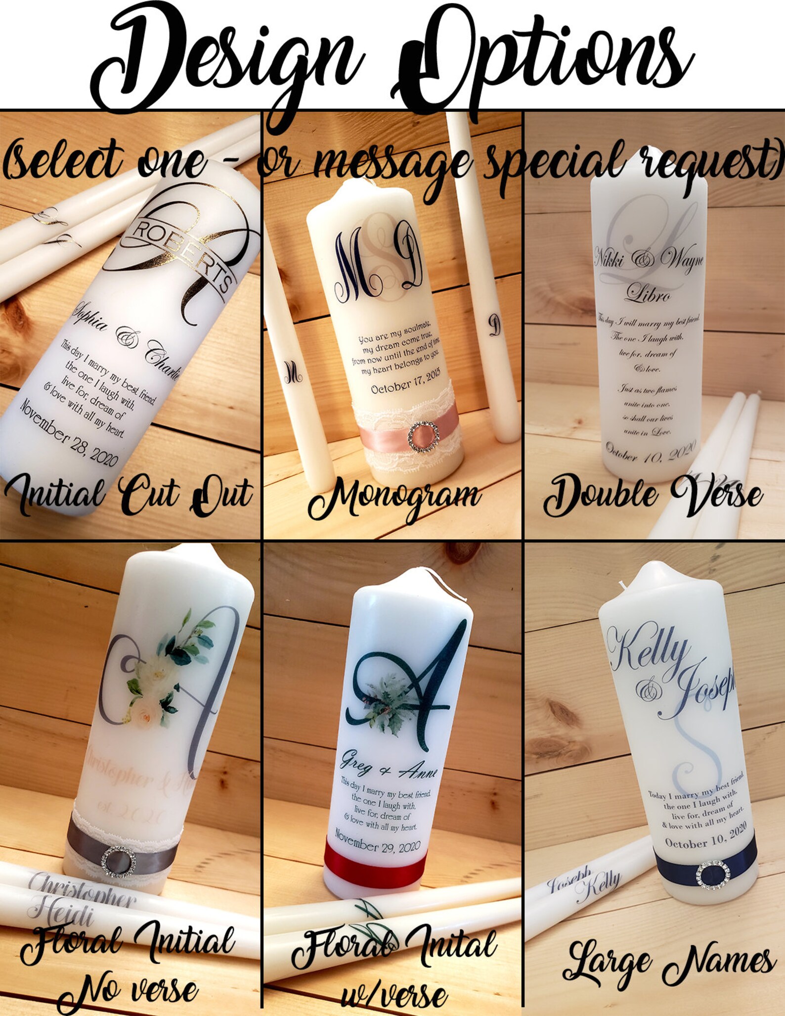 Unity Candle Set Personalized Unity Candle Wedding Candle - Etsy