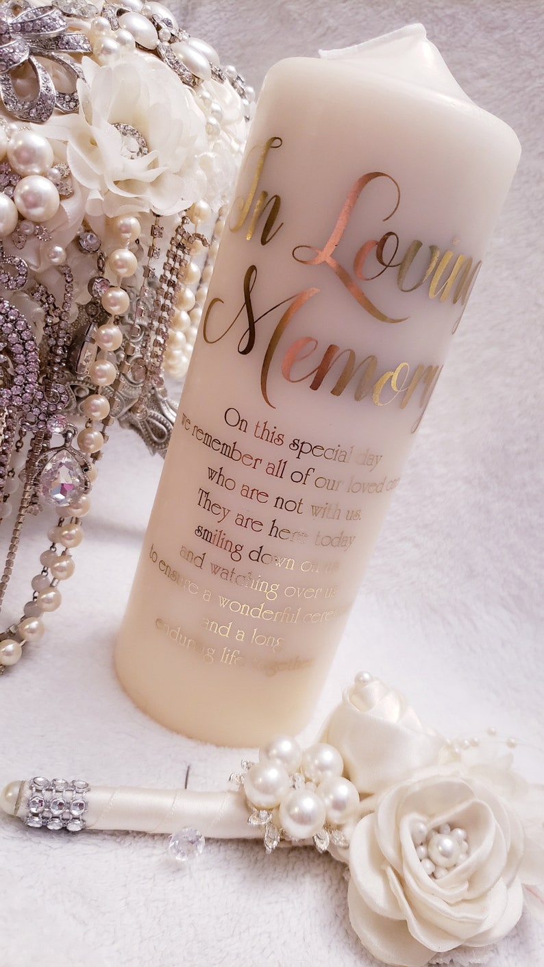 Unity Candle Set Personalized Unity Candle Memorial Candle Etsy