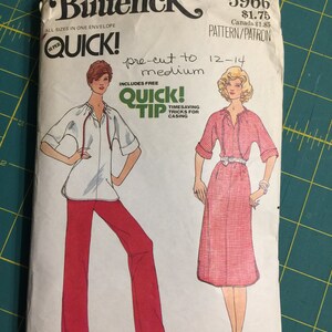 Misses Sizes 8-14 Dress, Top & Pants. Butterick #5966