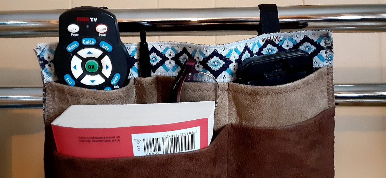 REMOTE CONTROL Organizer Bed Buddy Pouch Railed Headboard. Etsy