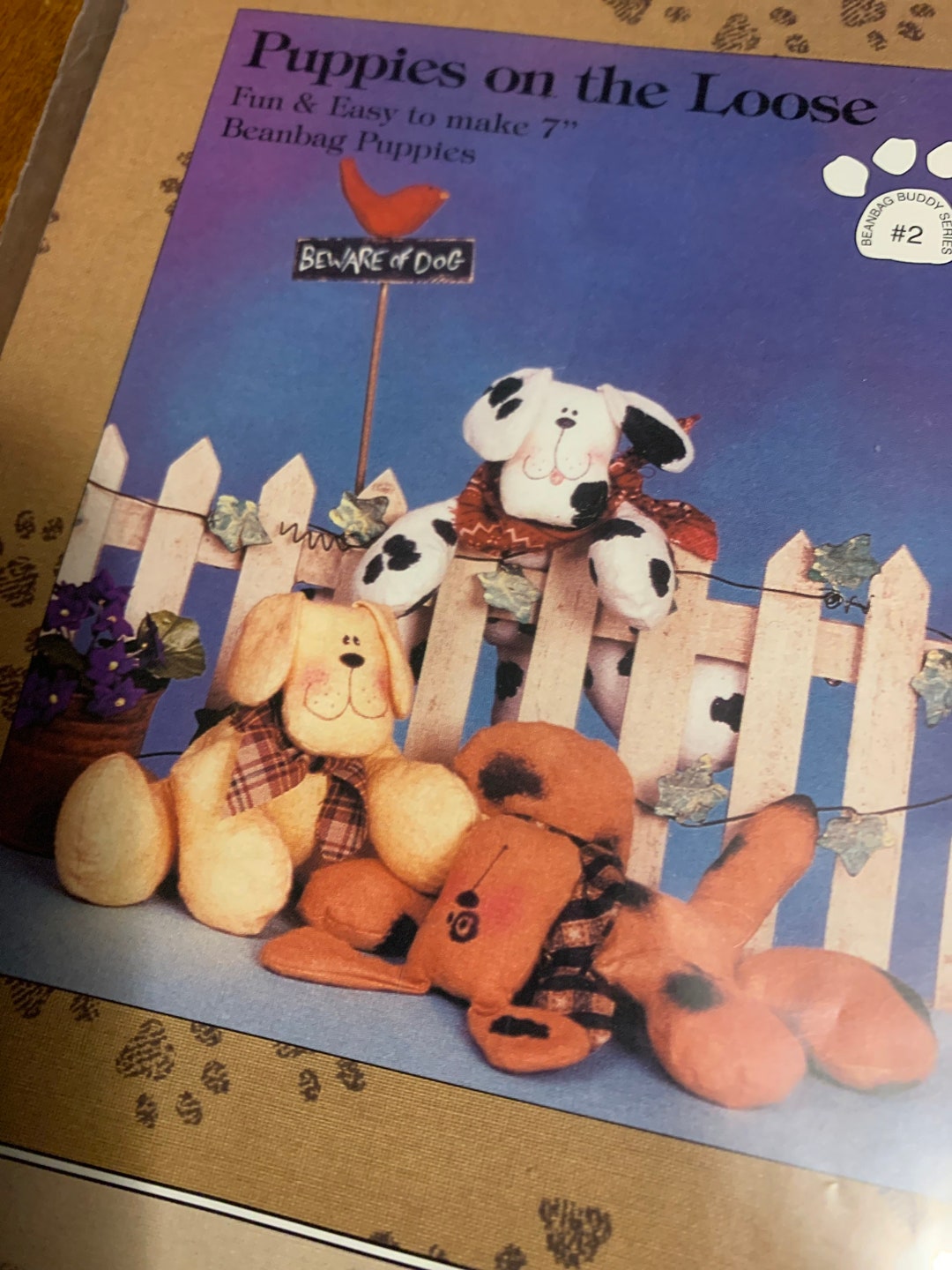 Puppies on the Loose 7 Inch Beanbag Puppies Stuffed Doll Sewing Pattern
