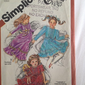 Cinderella Ruffled Dress Doll & Toddler/Child Size 4 Simplicity #5354