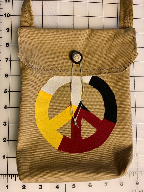 MEDICINE WHEEL Peace Sign Pouch, 9 X 8