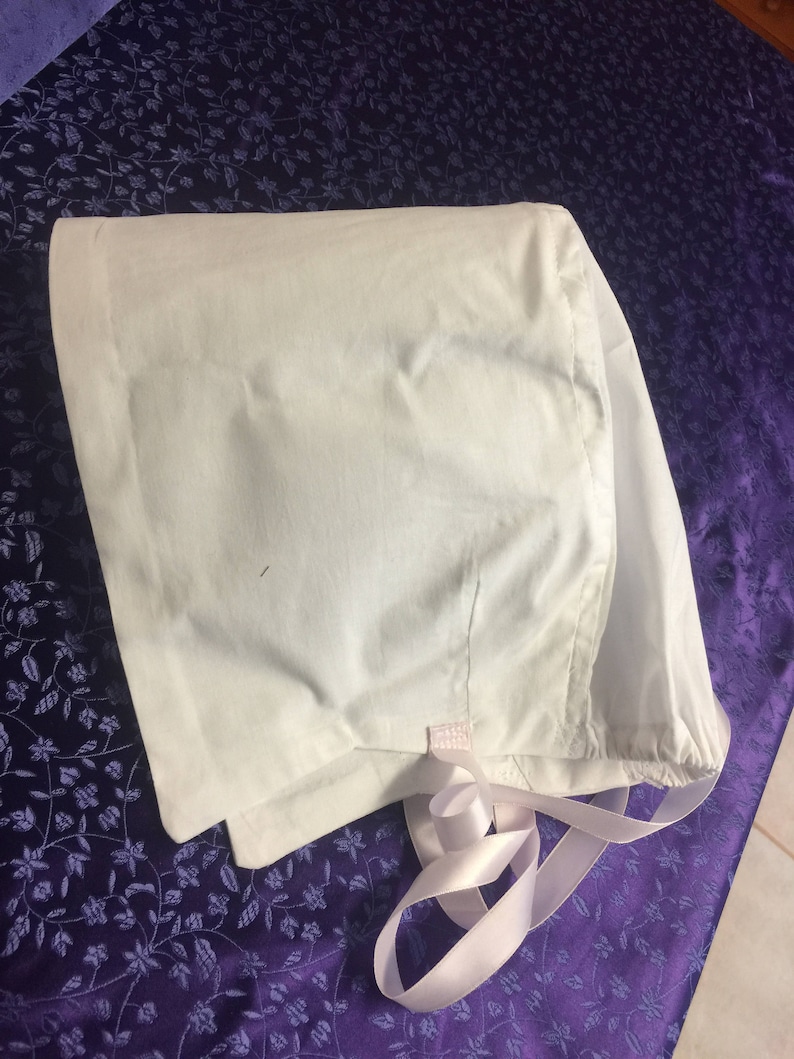 White Black Calico Satin Special Occasion Pioneer Colonial Bonnet Soft Sturdy Cotton LADIES SUNBONNET