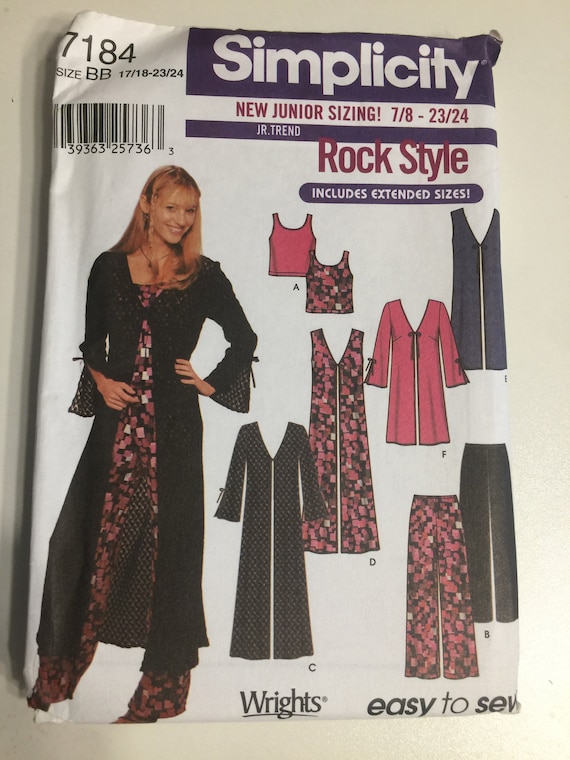 Simplicity 3811 Girls Knit Dress Top Pants Sewing Pattern Size 8-16