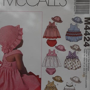 Laura Ashley INFANT DRESSES, Rompers, Panties, Hat. McCall&#39;s #4424. All Sizes Sewing Pattern Uncut c2004