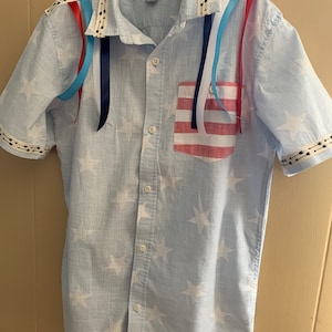 Teen XL 14-16 Americana Tribal Ribbon Shirt. Arrow Trim, Pow Wow Regalia. Short Sleeve, Button Down, Pocket, by Old Navy California
