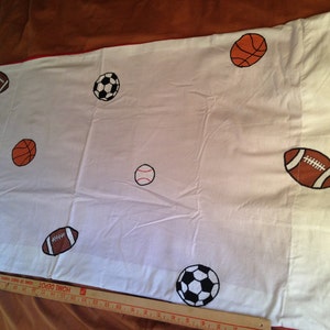SPORT BALL King Pillow Case, Handmade.  Soccer, Baseball, Football, Basketball