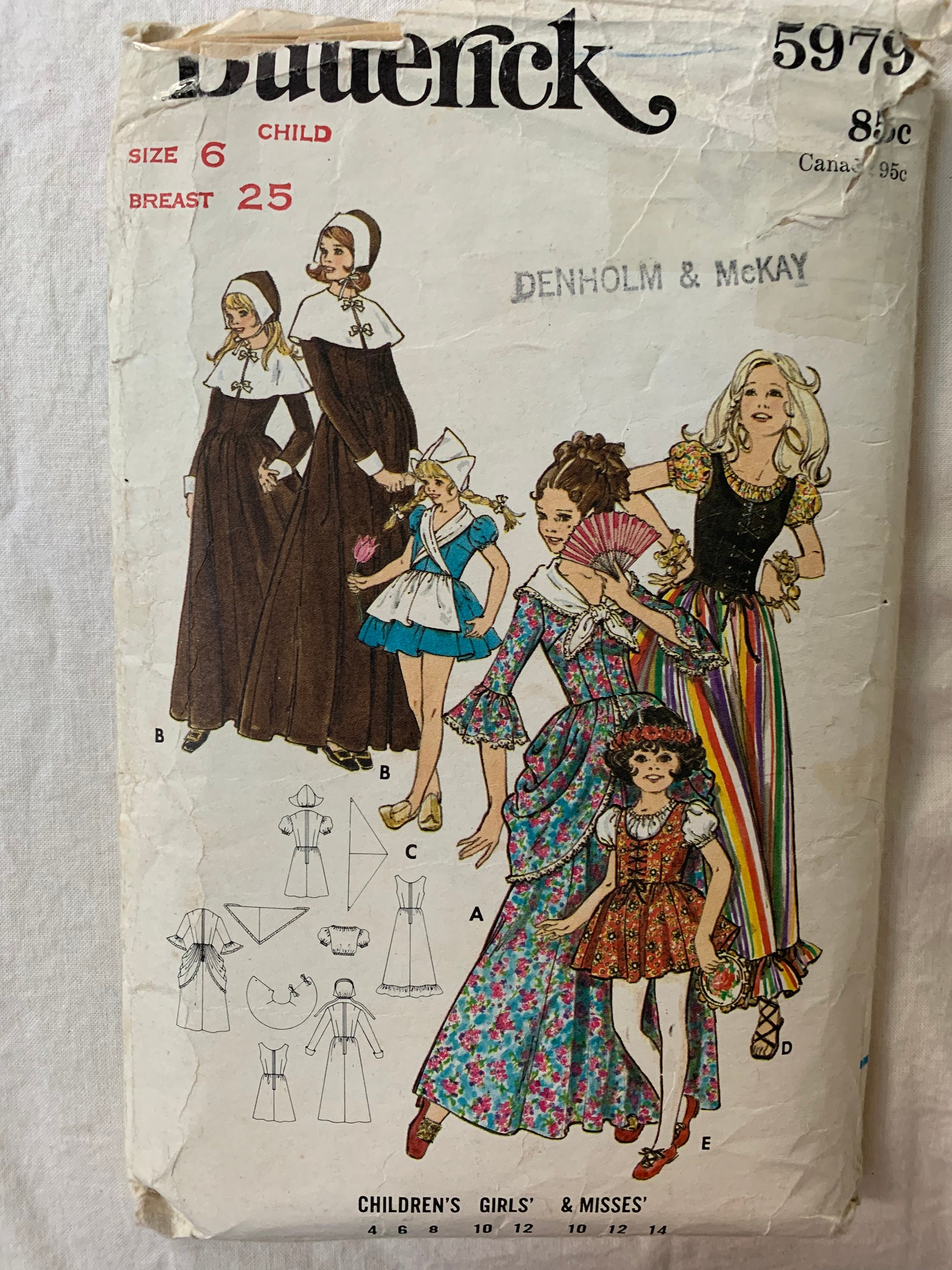 Pilgrim, Gypsy, Dutch, Colonial Girl Dress COSTUMES. Size 6