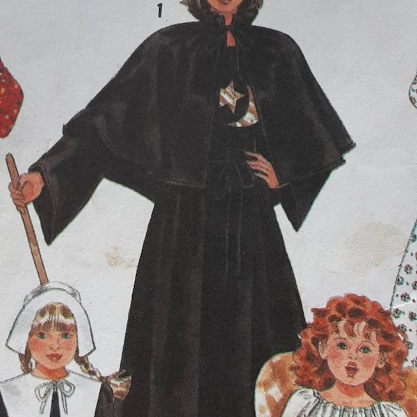 GIRLS COSTUME Sizes 2-4 Puritan, Colonial, Centennial, 18th Century Halloween  Simplicity #9982.  Dress cut to 2-4