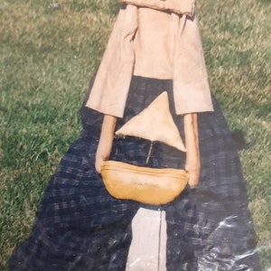 Nautical RAGGEDY ANDY 58 inch Sitting or Hanging Doll. Ragged Edge #018 Sewing Pattern c1998.
