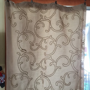 Insulated Curtain Sliding Patio Door BURLAP Lined Privacy Curtain 72.5 inches Long.  Gently Used.