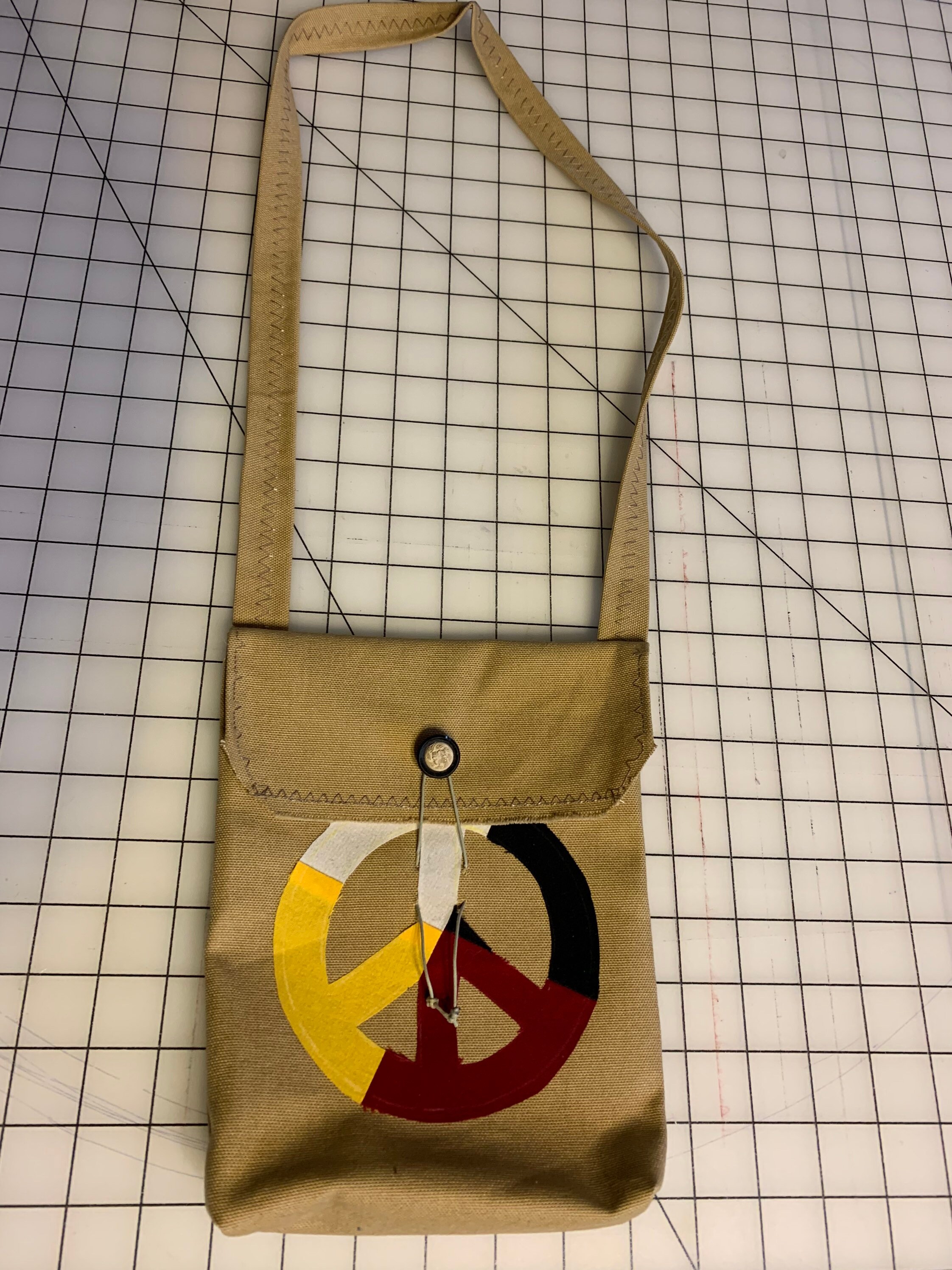MEDICINE WHEEL Peace Sign Pouch, 9 X 8