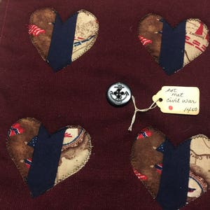 WOJNA DOMOWA 11 cali Bezzapachowa mata grzewcza Hearts Podkładka pod garnek Wojskowy wełniany koc