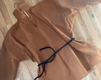 American Revolution Era Shirt Overcoat Adult Sizes M, L, 1X, 2X,  Militia Reenactment. Fabric Choices and Options. Ascot and Sash