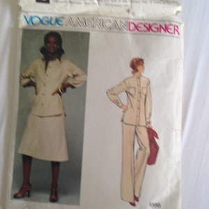 Misses Size 10 Jacket, Pants, Skirt, Shirt. Calvin Klein. Vogue #1366 Sew Pattern