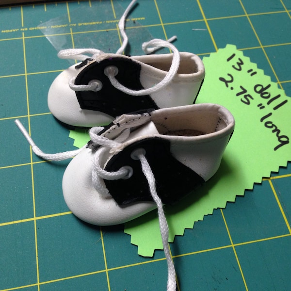 2-3/4 inch Doll Shoe Saddle Oxford Black & White NOS.