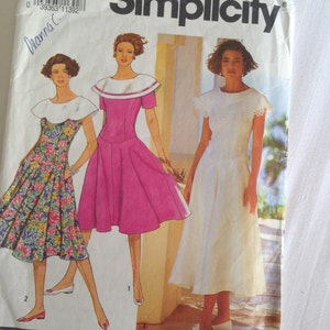 Simplicity7326 Miss Petite Dress, two lengths, collar. Size 6-14. RARE image 1