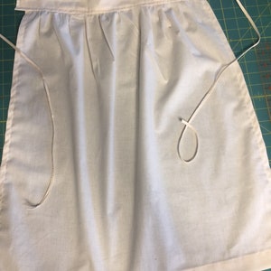 Girls Size LARGE 12-14 Natural Muslin Apron 18th Century Prairie Costume Civil War Re-enactment
