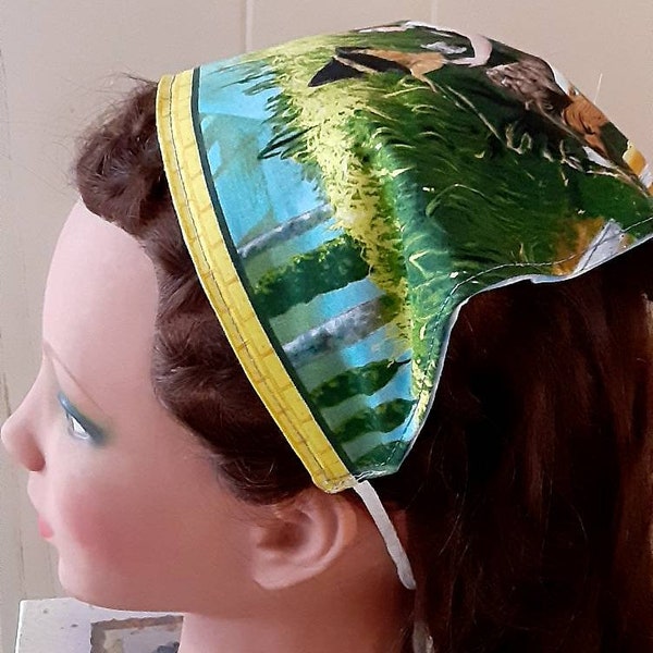 WIZARD of OZ Bandana, Headband, Hair Tie Back, Kerchief.  OOAK