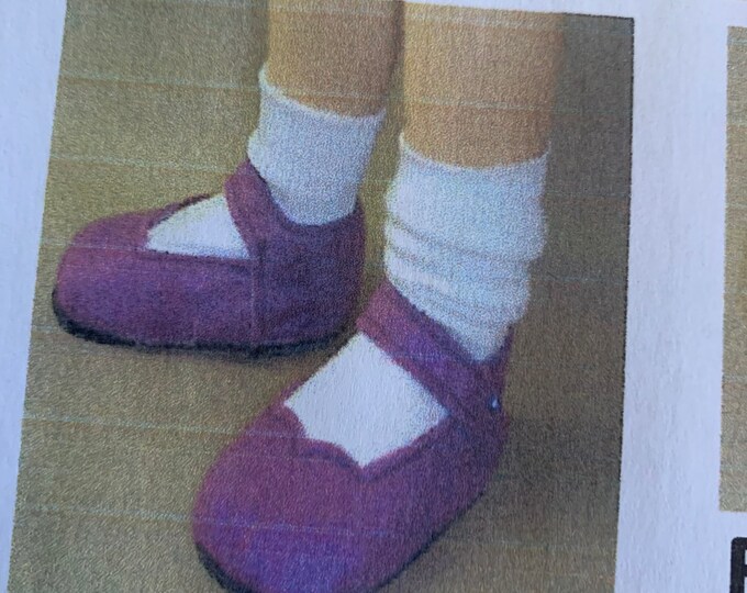 FELT Doll SHOES Sewing Pattern. Four Toe Styles, Mary Janes With Buckle