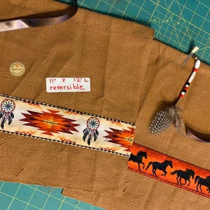 Kids LOIN CLOTH Tribal Regalia. Adjustable Waist. Soft Buckskin Tone Homespun Fabric, Sash Tie. Bonus Feather Beads Clip. Free Shipping!