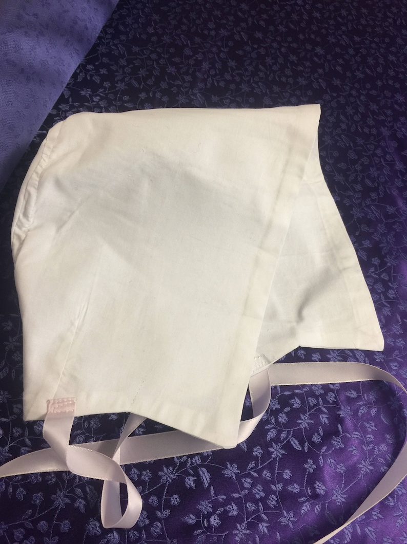 White Black Calico Satin Special Occasion Pioneer Colonial Bonnet Soft Sturdy Cotton LADIES SUNBONNET
