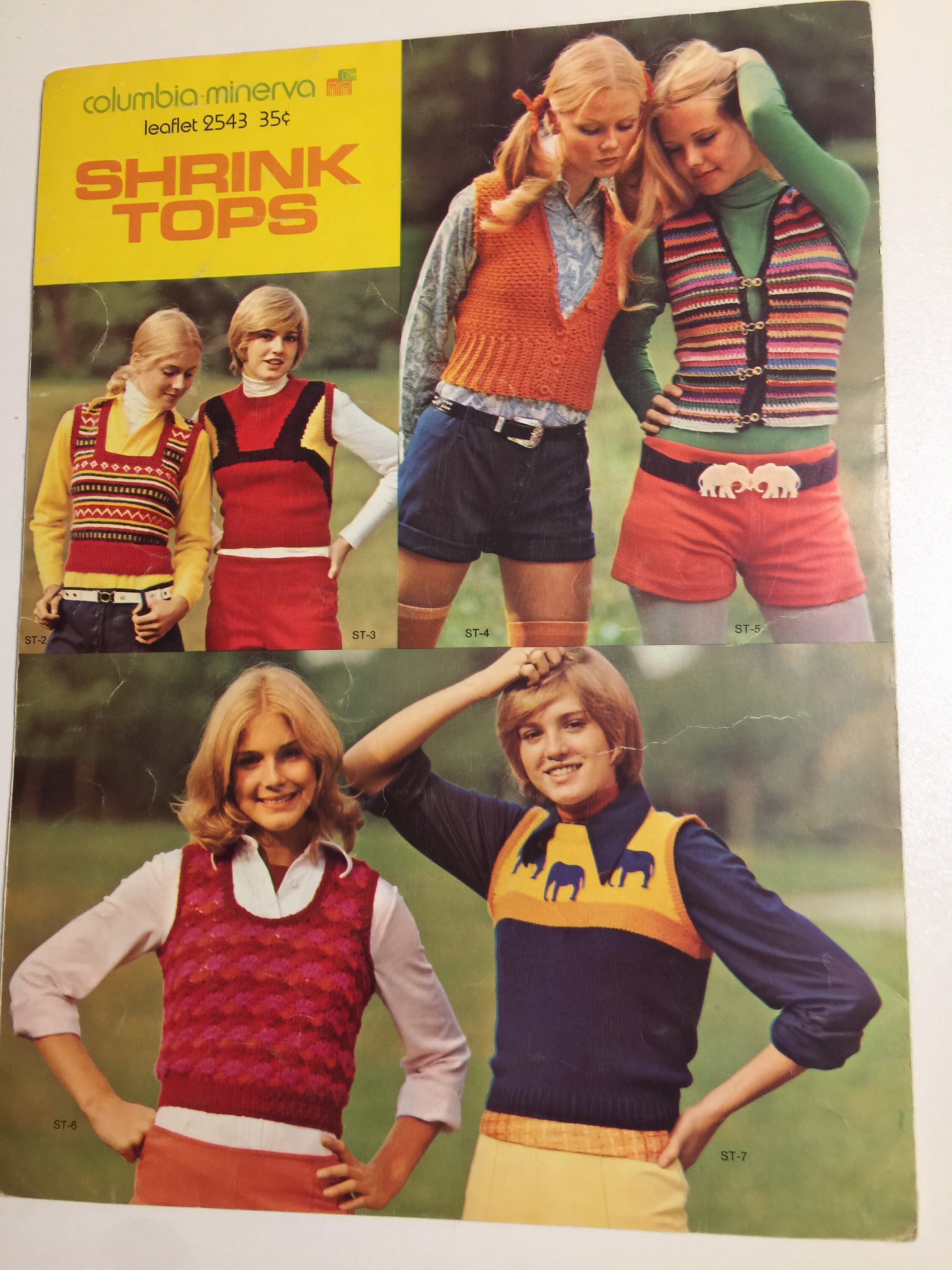 7 SHRINK TOPS to Crochet & Knit. Vintage Patterns. Leaflet Etsy