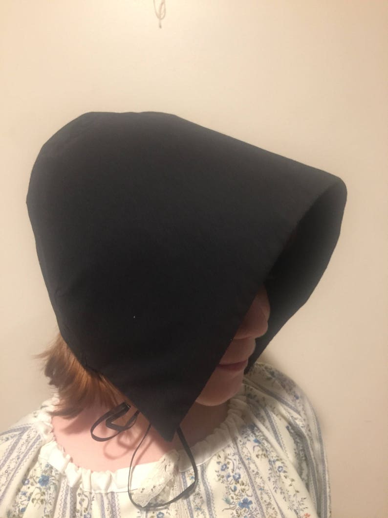 White Black Calico Satin Special Occasion Pioneer Colonial Bonnet Soft Sturdy Cotton LADIES SUNBONNET