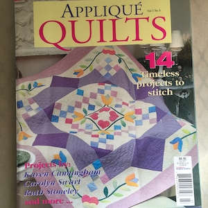14 Applique Quilt, Wallhangings & Accessories Sewing Projects. Machine or Handworked.