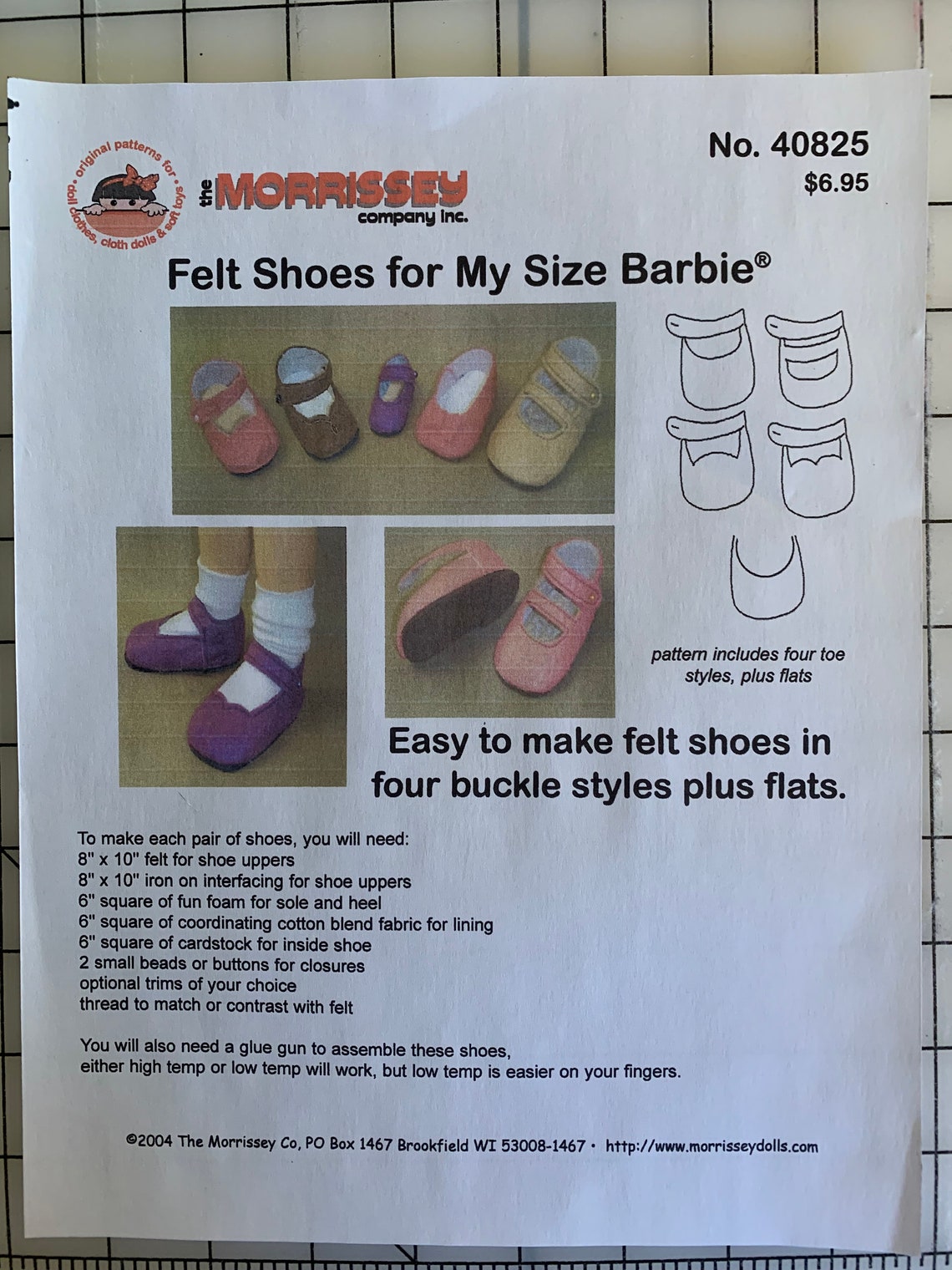 FELT Doll SHOES Sewing Pattern. Four Toe Styles Mary Janes Etsy