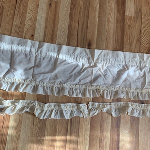Ivory Cream Cottage Ruffled Cape Cod Curtains 2 Panels 37 x 54&quot; long, 12 inch Valance, 2 Tie Backs. Estate
