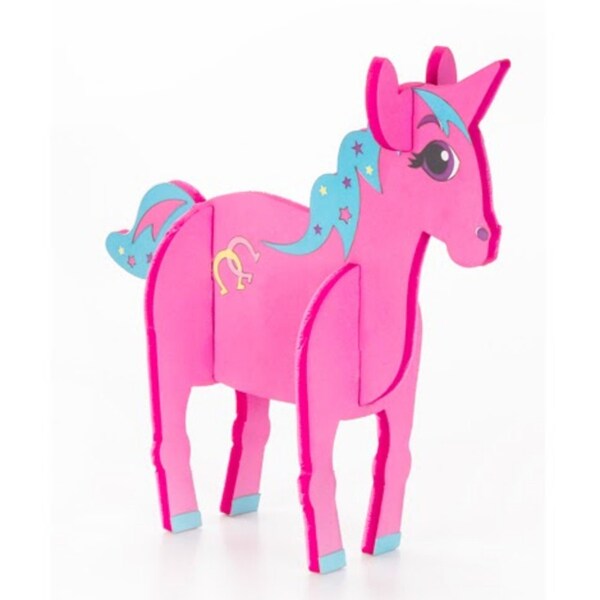 Pink Unicorn Party Craft | Unicorn Party Favor | Children's Foam Craft Kit | 3D Foamies Puzzle Activity Kit | Unicorn Kids Party Activity