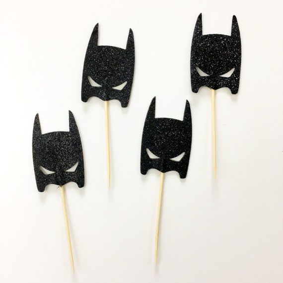 Batman Glitter Masque Gateau Toppers Etsy France