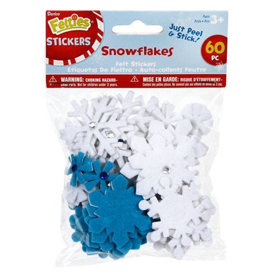 Snowflake Felt Stickers Blue & White Winter Sticker Holiday Craft