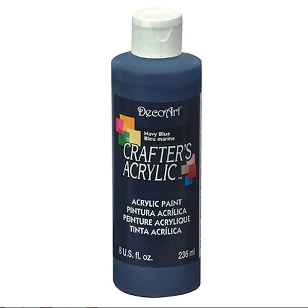 DecoArt Acrylic Crafters Paint | Navy Blue Paint | Kids Art Party Paint | Kids Craft Paint | All-Purpose Dark Blue Paint | 8 fl oz