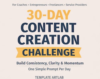 30 Tage Content Creation Challenge zum Ausdrucken für Kreative und kleine Unternehmen Social Media Posting Plan