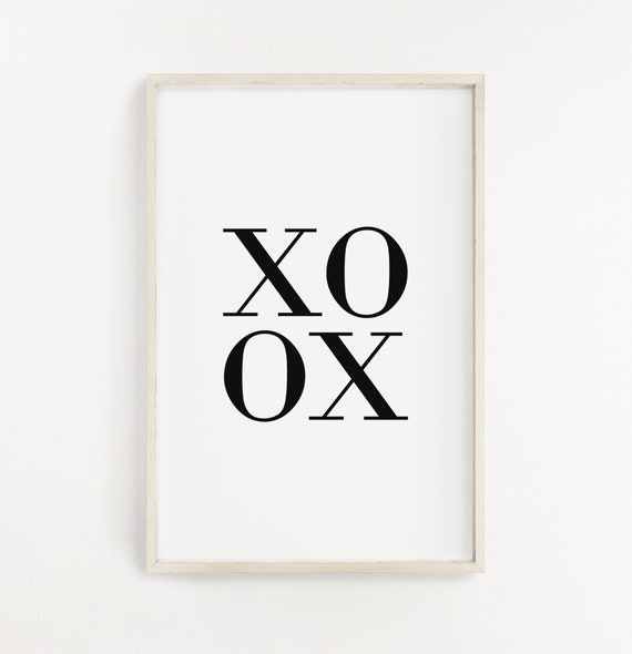 XOXO Print Black And White Prints XOXO Wall Art Minimalist Etsy