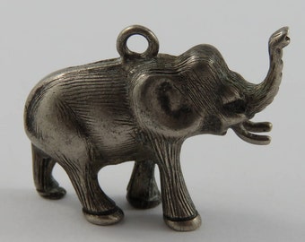 Elephant Sterling Silver Vintage Charm For Bracelet