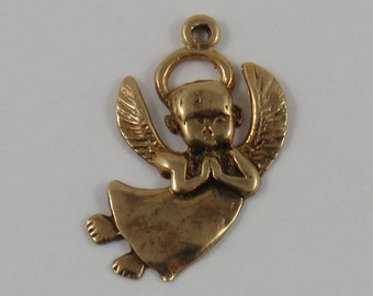 Angel 10K Gold Vintage Charm For Bracelet