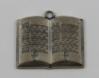 Day Planner Sterling Silver Vintage Charm For Bracelet