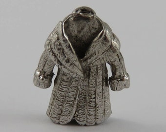 Fur Coat Sterling Silver Vintage Charm For Bracelet