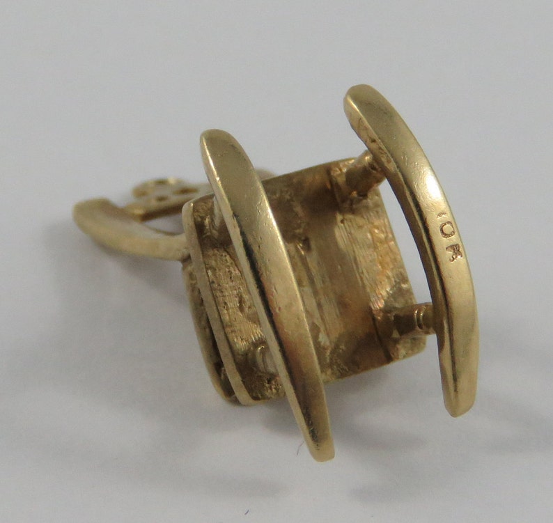 Rocking Chair 10K Gold Vintage Charm For Bracelet