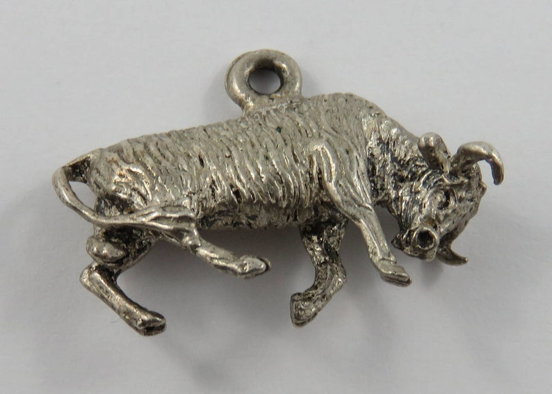 Charging Bull Sterling Silver Vintage Charm For Bracelet