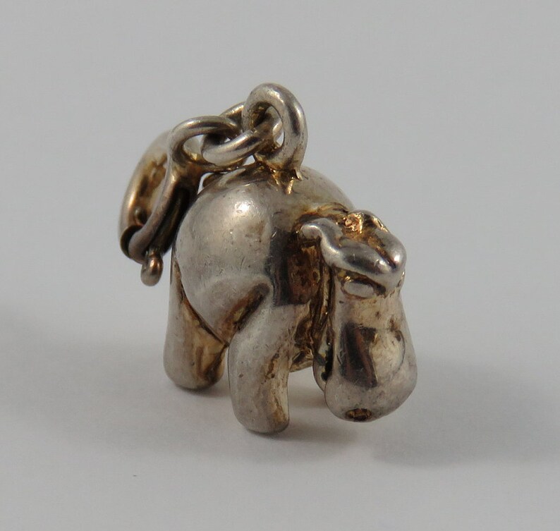 Hippopotamus Sterling Silver Vintage Charm For Bracelet