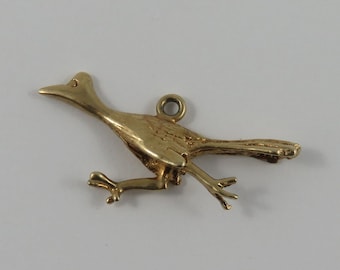 Road Runner 10K Gold Vintage Charm For Bracelet